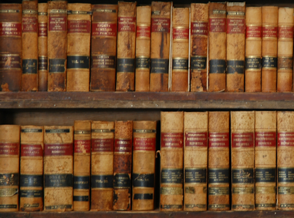 bookshelves filled with legal books